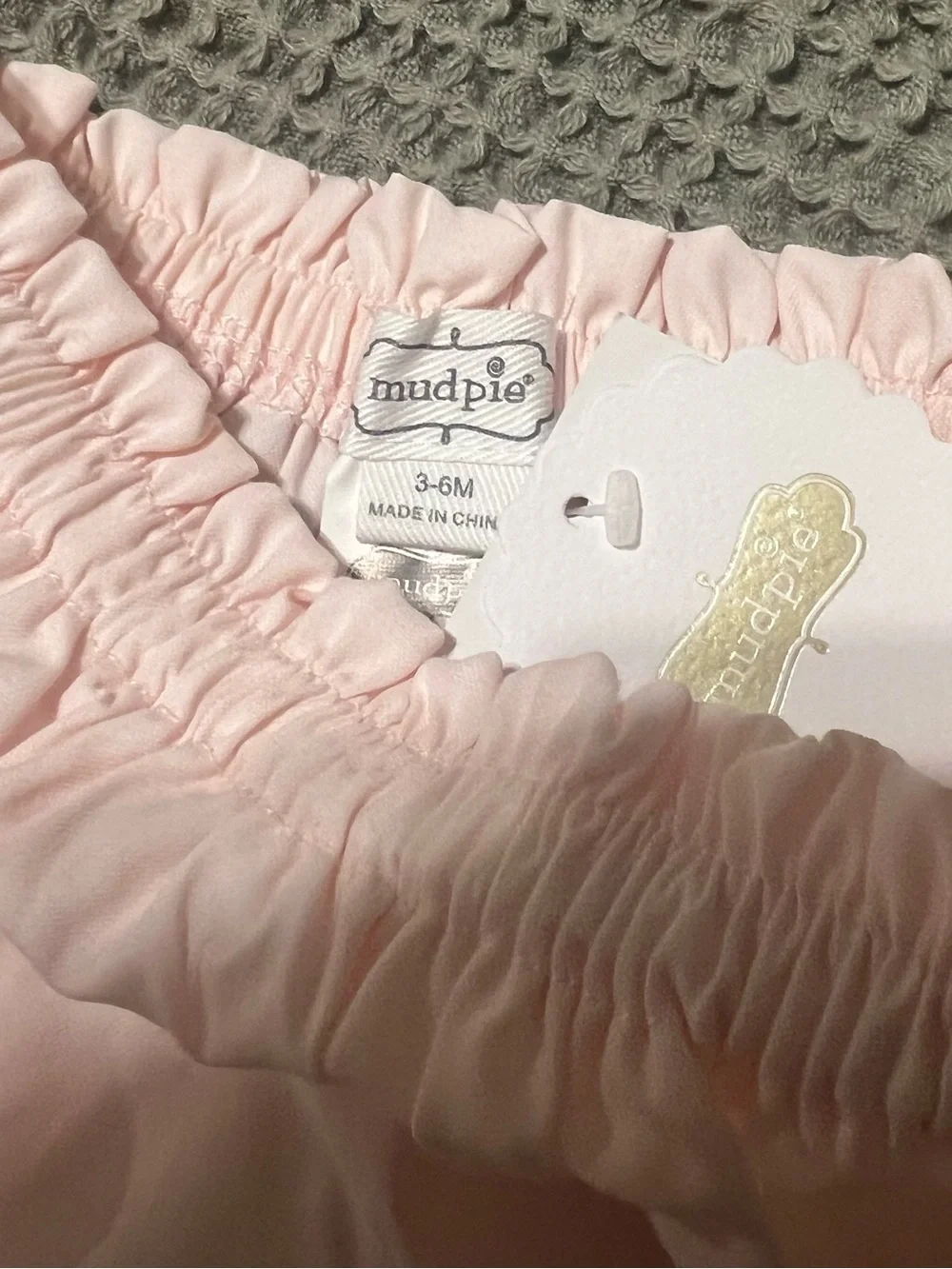NEW Mud Pie Light Pink Diaper Cover With Bow